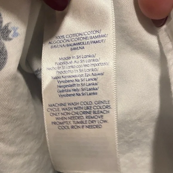 Chaps Women’s White & Blue Floral No-Iron Button-Down Blouse | Size 1X | 100% Co - Picture 8 of 10